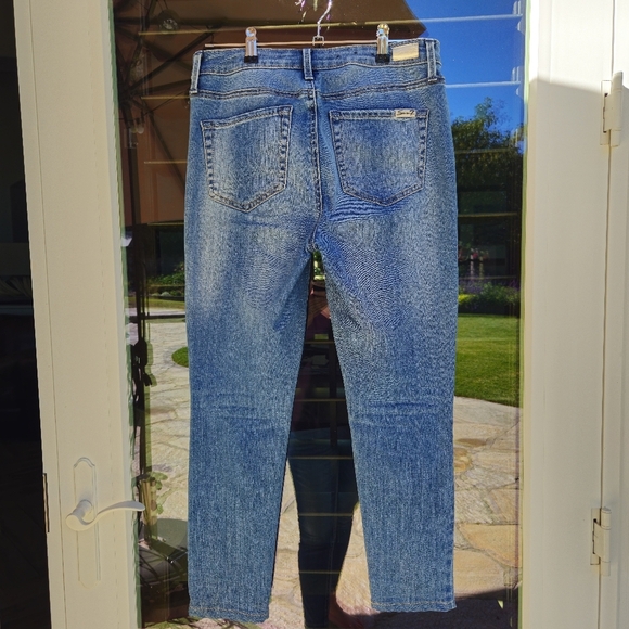 7 for All Mankind pearl embellished size 6 denim jeans tapered leg zip fly 027 - Picture 7 of 11